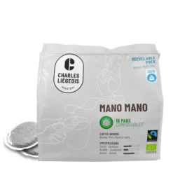 Charles Liégeois Koffiepads Mano Mano Bio (18 stuks)