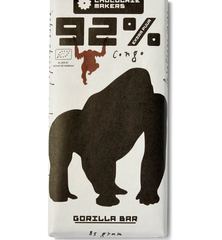 Chocolatemakers Gorilla Bar Extra Puur 92% Bio (85 gr)