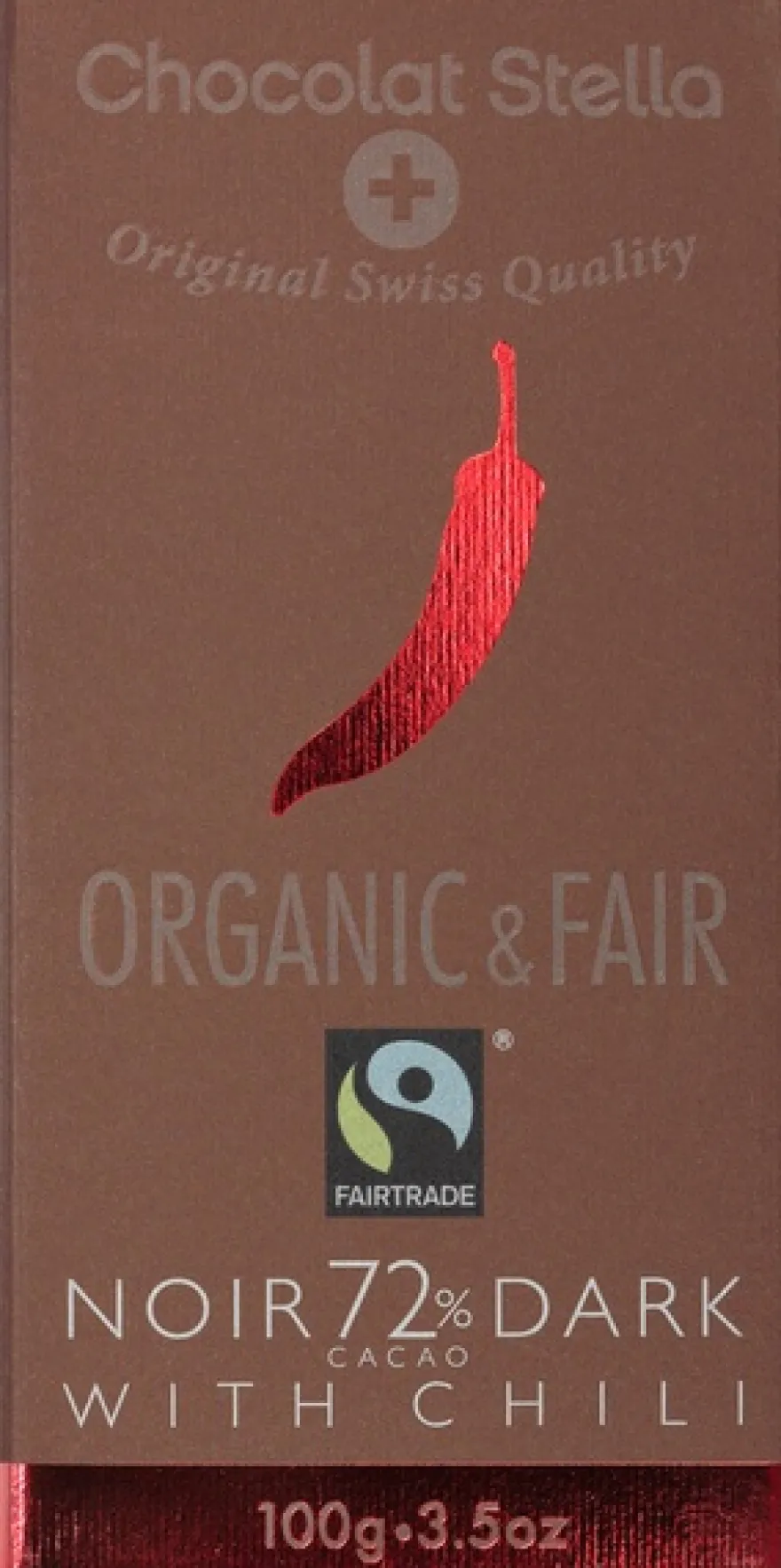 Chocolat Stella Chocolate-Bar Dark 72% Chili (100 gr)