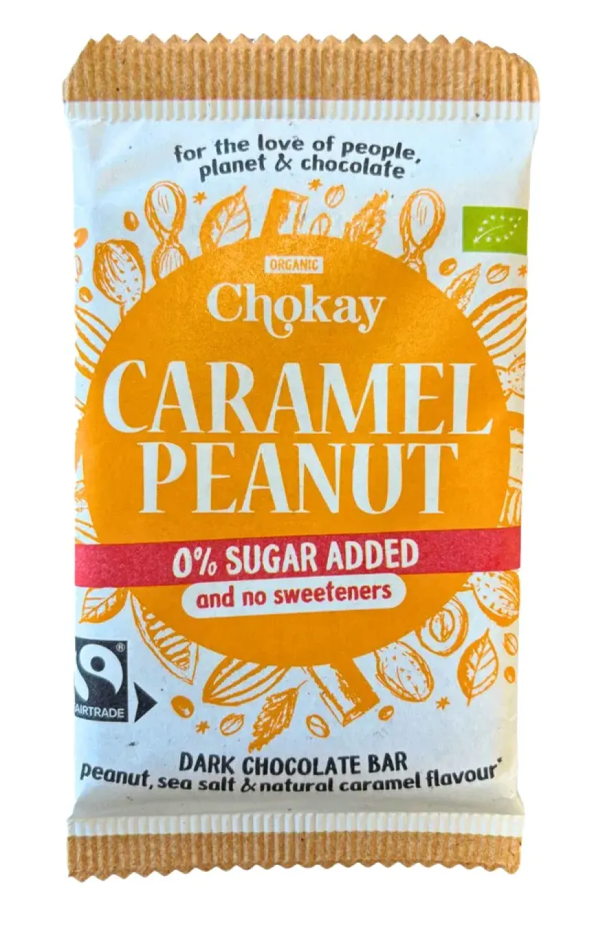 Chokay Caramel Peanut 0% Sugar Chocolate Bar (70 gr)