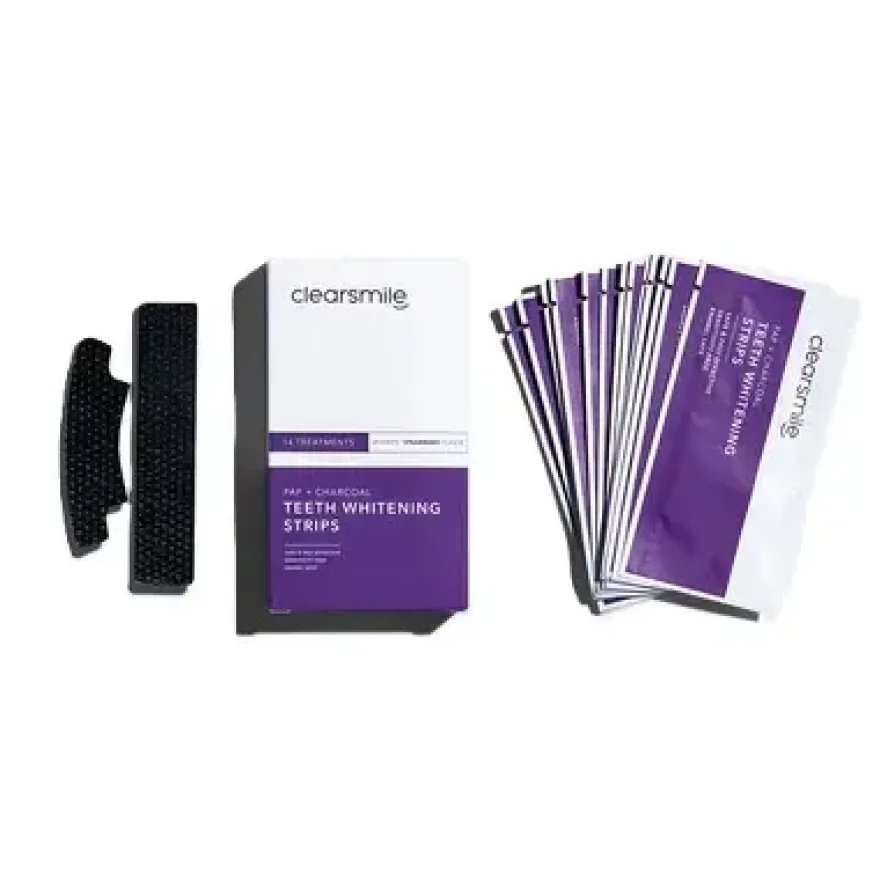 Clearsmile Pap + Charcoal Teeth Whitening Strips Strawberry Flavor (14 stuks)
