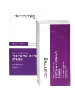 Clearsmile Pap + Charcoal Teeth Whitening Strips Strawberry Flavor (14 stuks)