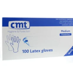 cmt Onderzoekshandschoen latex naturel poedervrij M (100 stuks)