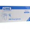 cmt Onderzoekshandschoen vinyl wit poedervrij M (100 stuks)