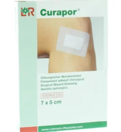 Curapor Wondpleister 7 x 5 cm steriel (5 stuks)
