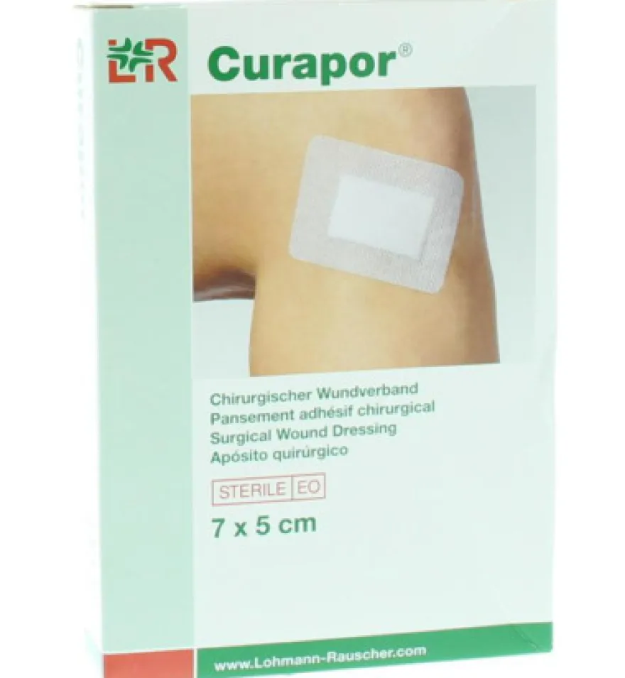 Curapor Wondpleister 7 x 5 cm steriel (5 stuks)