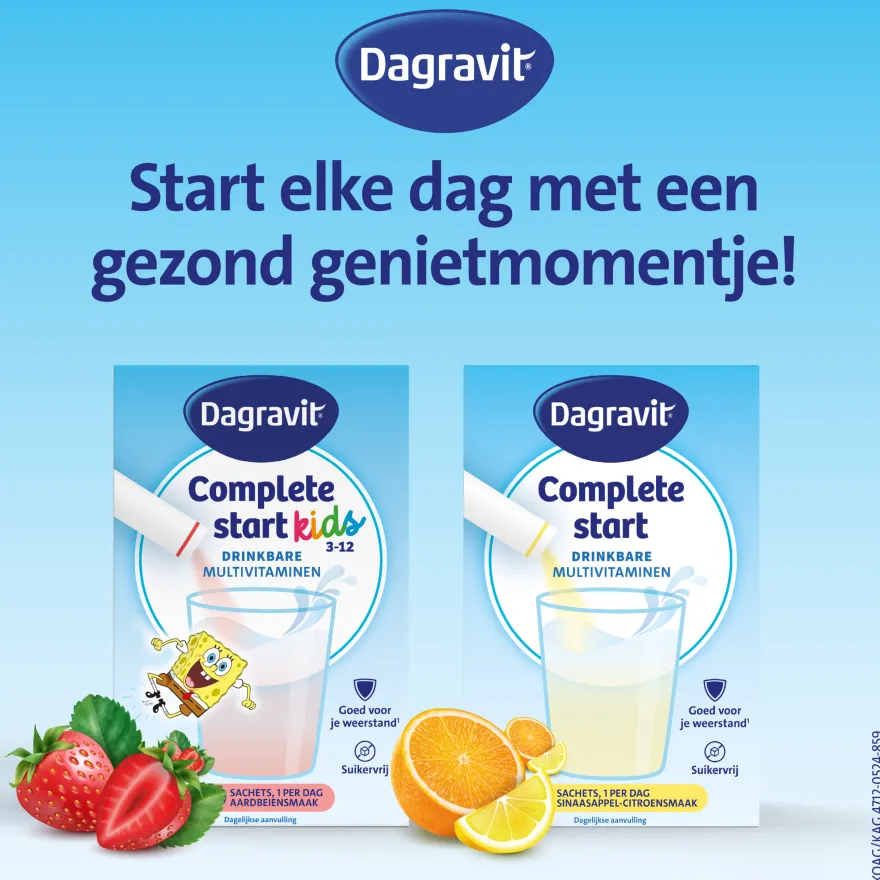 Dagravit Complete Start Drinkbare Multivitaminen Citroen-Sinaasappel (30 sachets)