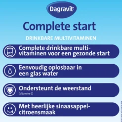 Dagravit Complete Start Drinkbare Multivitaminen Citroen-Sinaasappel (30 sachets)