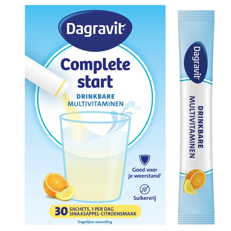 Dagravit Complete Start Drinkbare Multivitaminen Citroen-Sinaasappel (30 sachets)