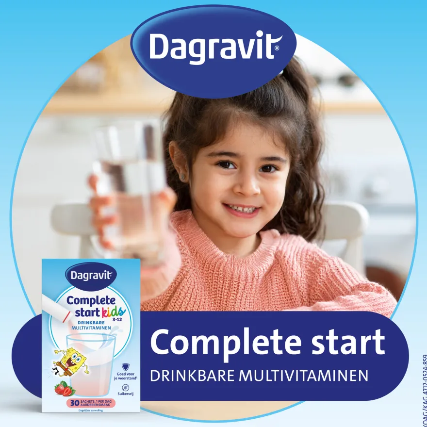 Dagravit Complete Start Drinkbare Multivitaminen Kids 3-5 Aardbei (30 sachets)