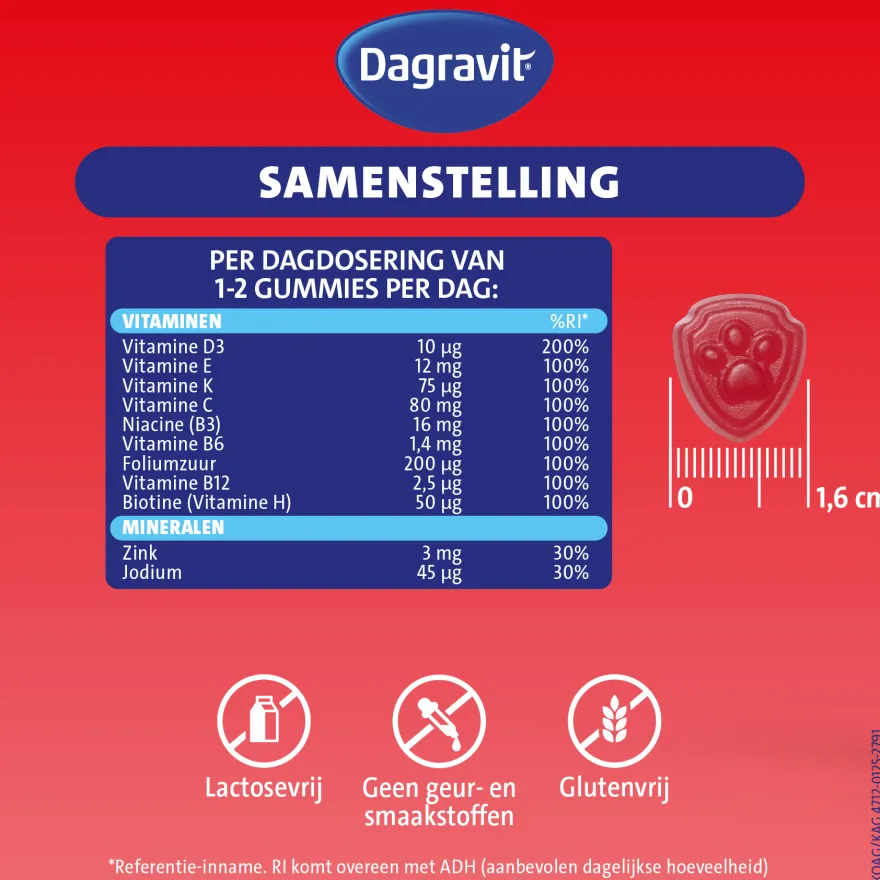 Dagravit Kids Multi 3-5 Jaar Paw Patrol (120 gummies)