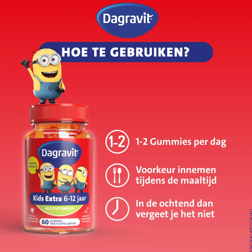 Dagravit Kids-Xtra Vitaminions Gums 6-12 Jaar (60 stuks)