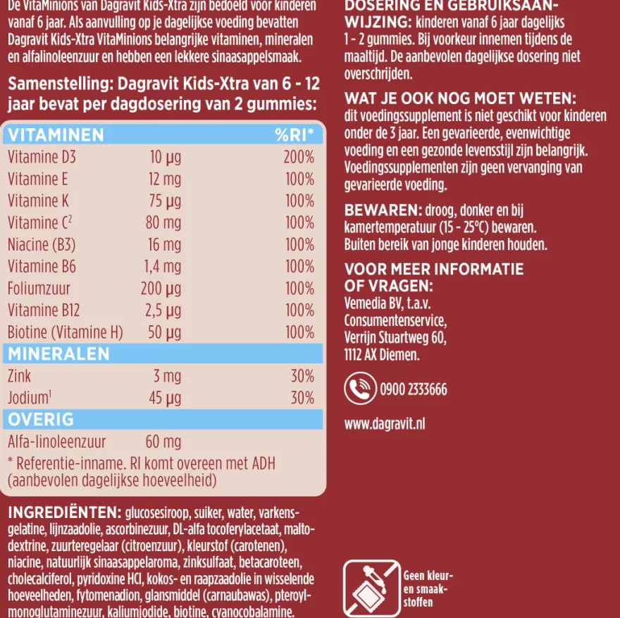 Dagravit Kids-Xtra Vitaminions Gums 6-12 Jaar (60 stuks)