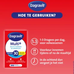 Dagravit Totaal 30 Multivitaminen (200 dragees)