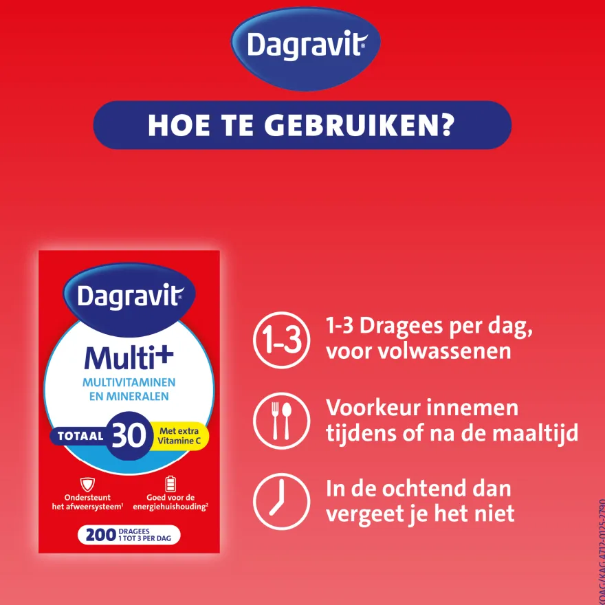 Dagravit Totaal 30 Multivitaminen (200 dragees)