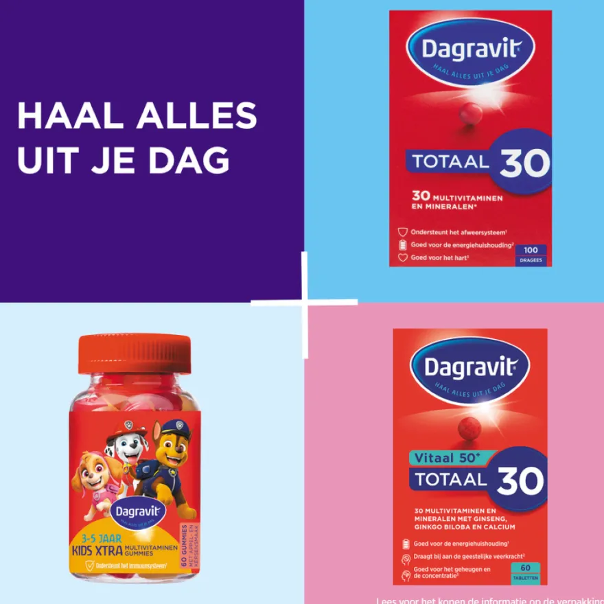Dagravit Totaal 30 Multivitaminen (100 dragees)