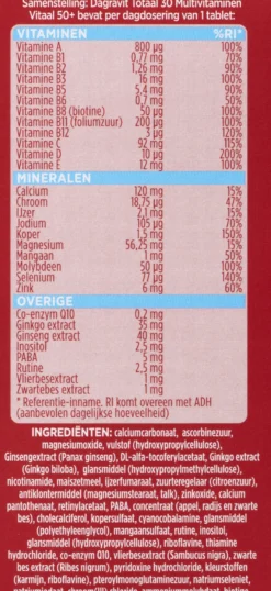 Dagravit Totaal 30 Vitaal 50+ Multivitaminen (100 tabletten)
