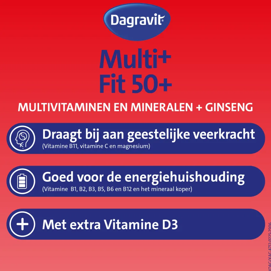 Dagravit Totaal 30 Vitaal 50+ Multivitaminen (100 tabletten)