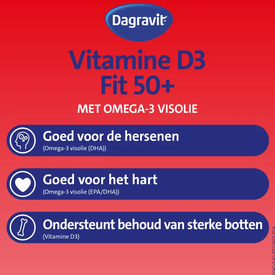 Dagravit Vitaal 50+ Vitamine D + Omega-3 Visolie (90 capsules)