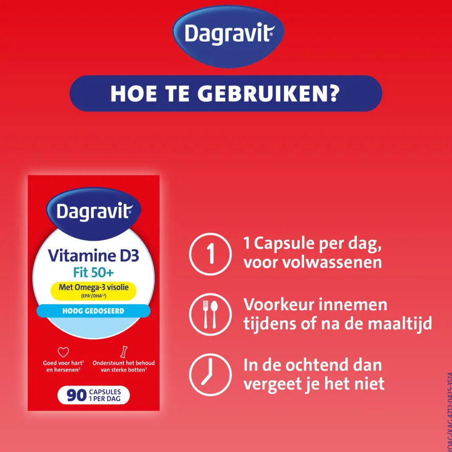 Dagravit Vitaal 50+ Vitamine D + Omega-3 Visolie (90 capsules)