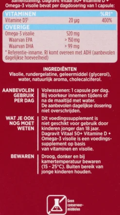 Dagravit Vitaal 50+ Vitamine D + Omega-3 Visolie (90 capsules)