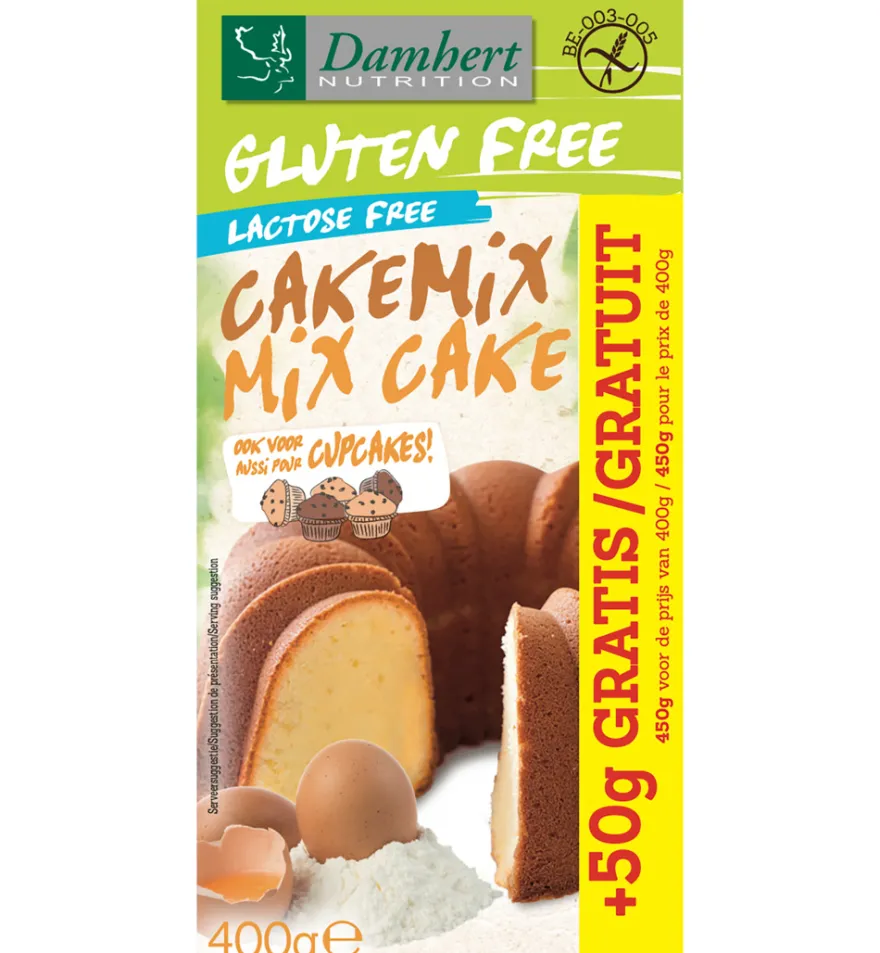 Damhert Cakemix glutenvrij met 50gram gratis (400 gr)