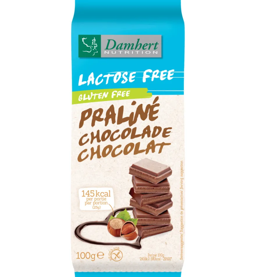 Damhert Chocoladetablet Praline Lactosevrij (100 gr)