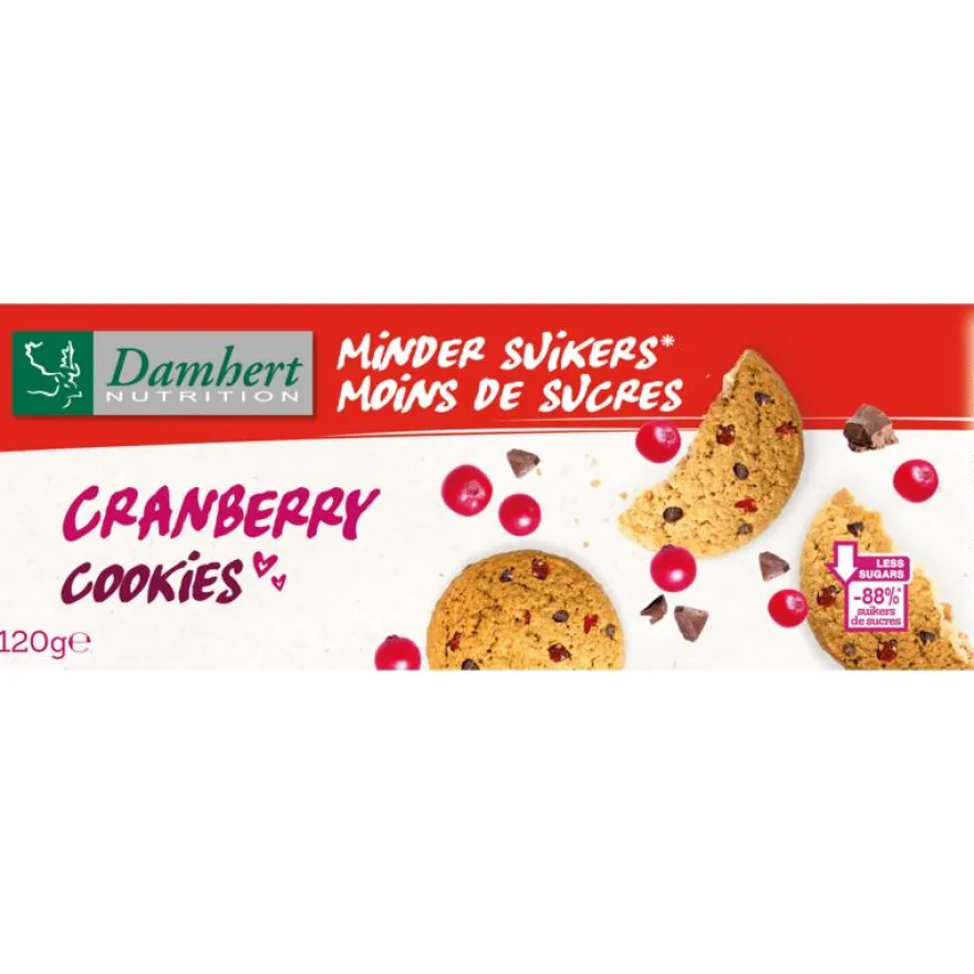 Damhert Cranberry Cookies Minder Suiker (120 gr)