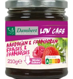 Damhert Dieetconfituur aardbei/framboos (210 gr)