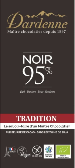 Dardenne Pure Chocolade 95% Tablet Bio (80 gr)