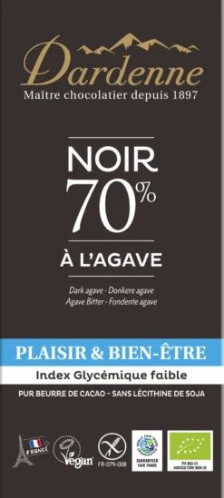 Dardenne Pure Chocolade Tablet met Agave Bio (80 gr)