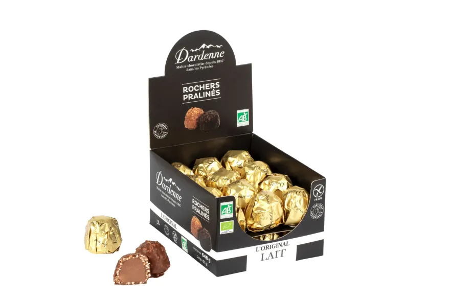Dardenne Rochers Pralinés Melkchocolade Bio (27 gr)