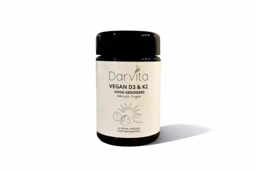 Darvita D3 & K2 3000 IU MCT-poeder (kokos) (60 vega capsules)