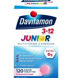 Davitamon Junior 3+ framboos (120 kauwtabletten)