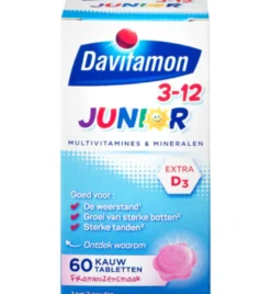 Davitamon Junior 3+ framboos (60 kauwtabletten)