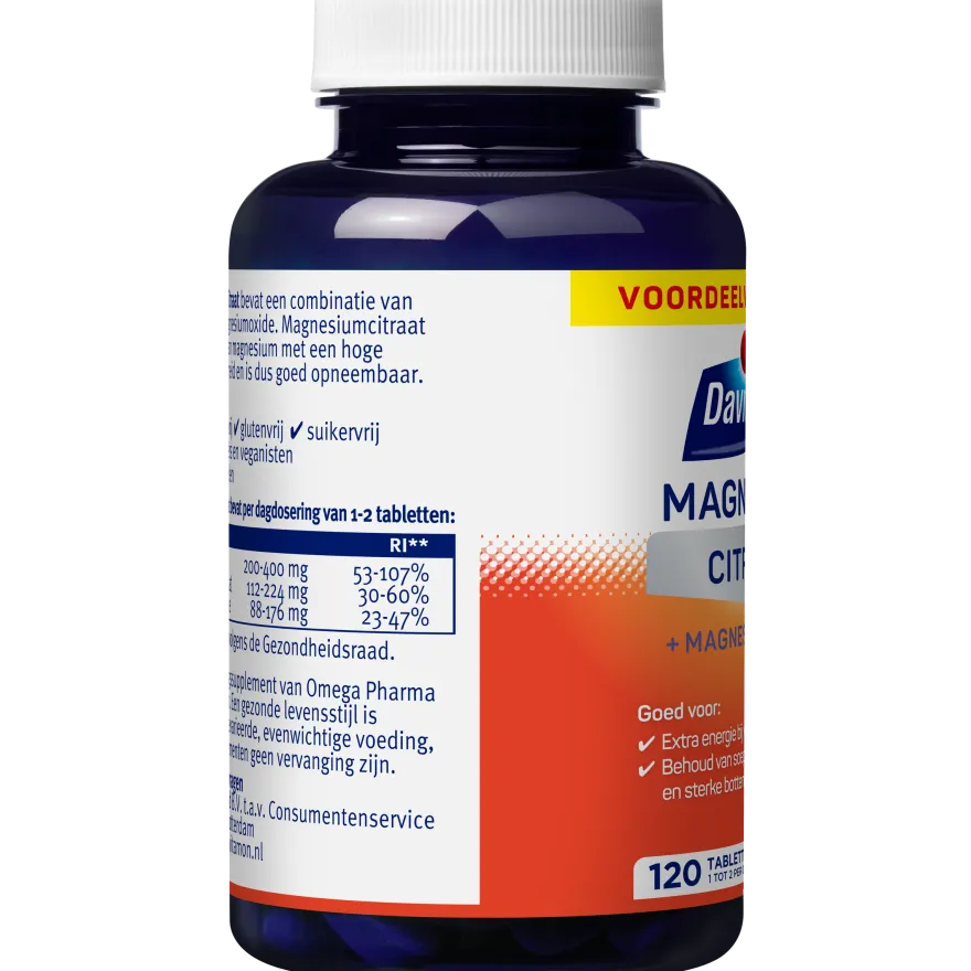 Davitamon Magnesiumcitraat & Magnesiumoxide (120 tabletten)
