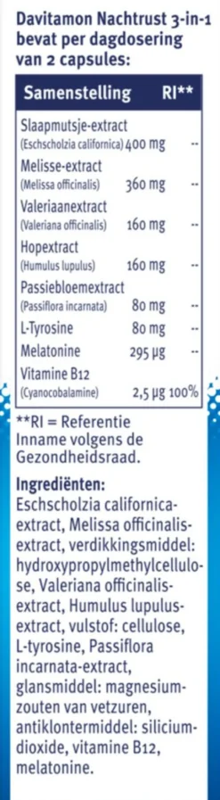 Davitamon Nachtrust 3-In-1 (20 capsules)
