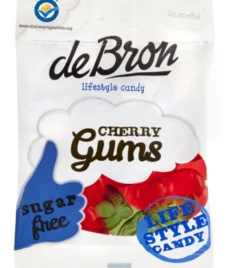 De Bron Kersen gums/cherry gums suikervrij (90 gr)