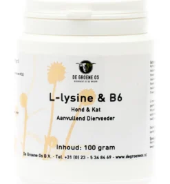 De Groene Os L-lysine en Vitamine B6 Hond/Kat (100 gr)
