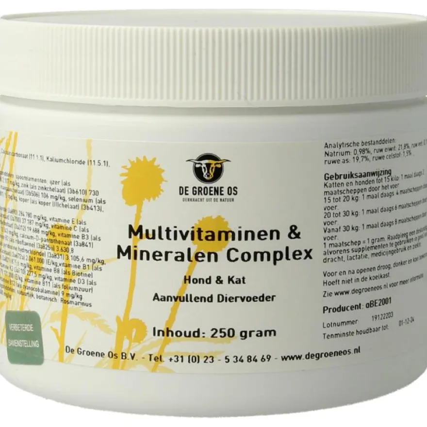 De Groene Os Multi Vitamine & Mineralen Com Plex Hond/Kat (250 gr)