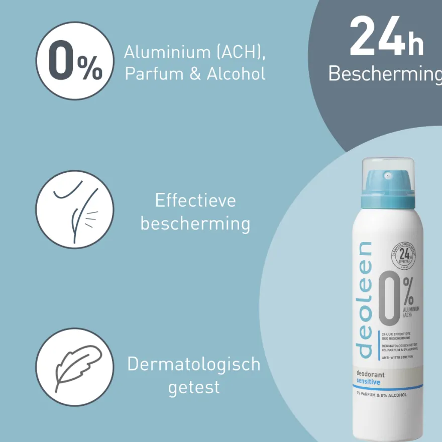 Deoleen Deodorant spray 0% sensitive (150 ml)