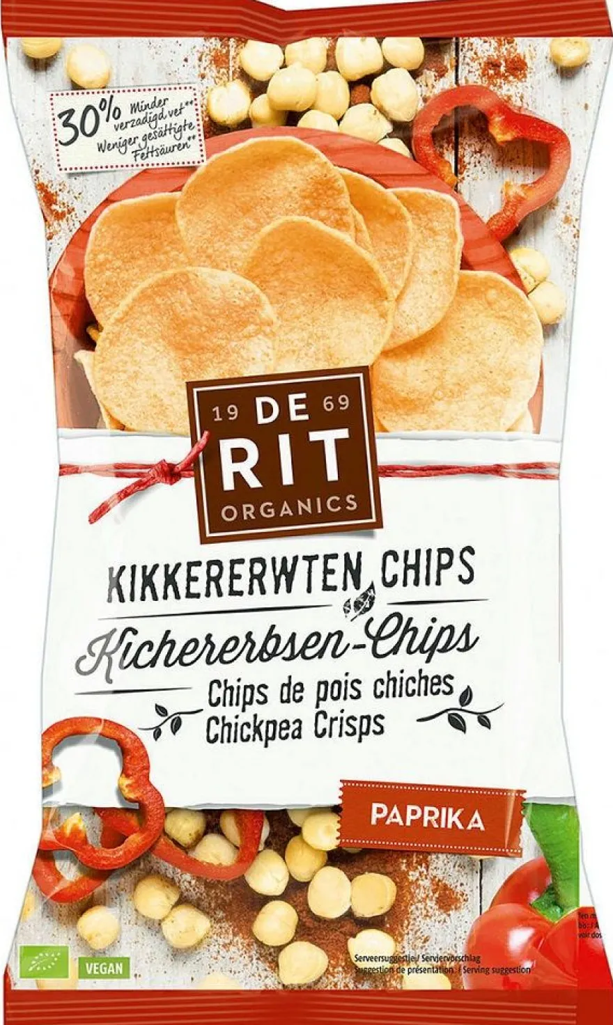 De Rit Kikkererwtenchips paprika bio (75 gr)