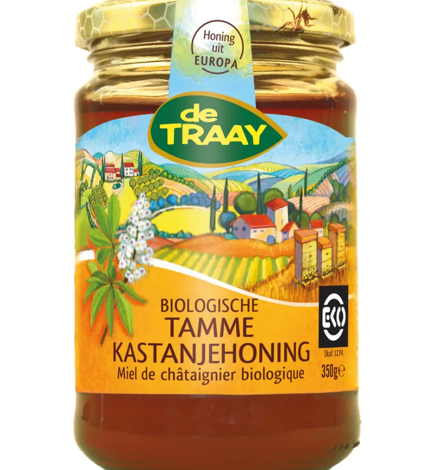 De Traay Kastanjehoning tamme bio (350 ml)