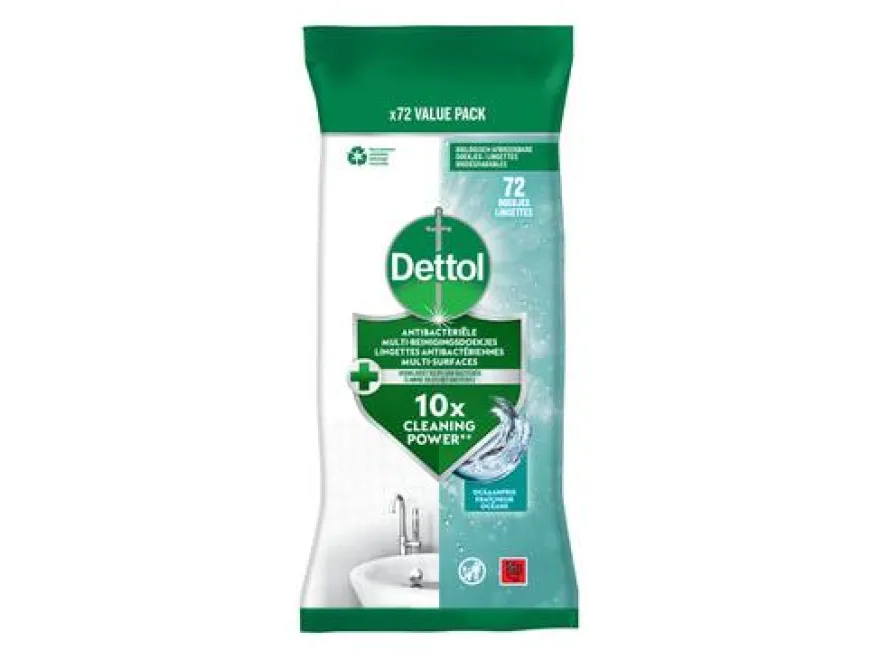 Dettol Reinigingsdoekjes Antibacterieel Oceanfris (72 stuks)