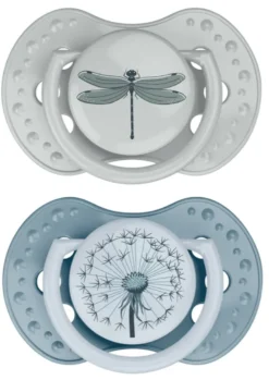 Difrax Fopspeen Dynamic 6-18 maand Botanic Blue/Green (2 stuk)