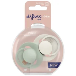 Difrax Lovi Fopspeen 0-6 maand Coconut/Pistachio (2 stuk)
