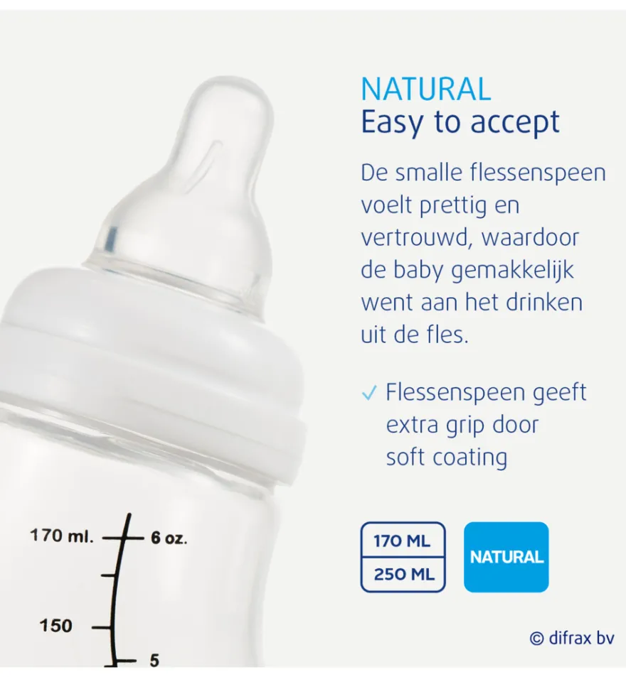 Difrax S-Fles natural roze (250 ml)