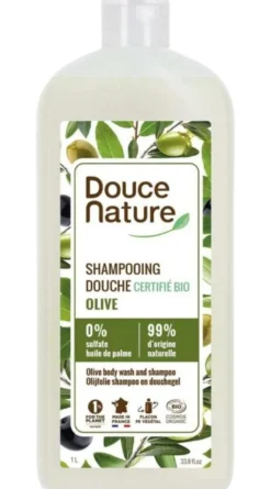 Douce Nature Douchegel & shampoo olijf bio (1000 ml)