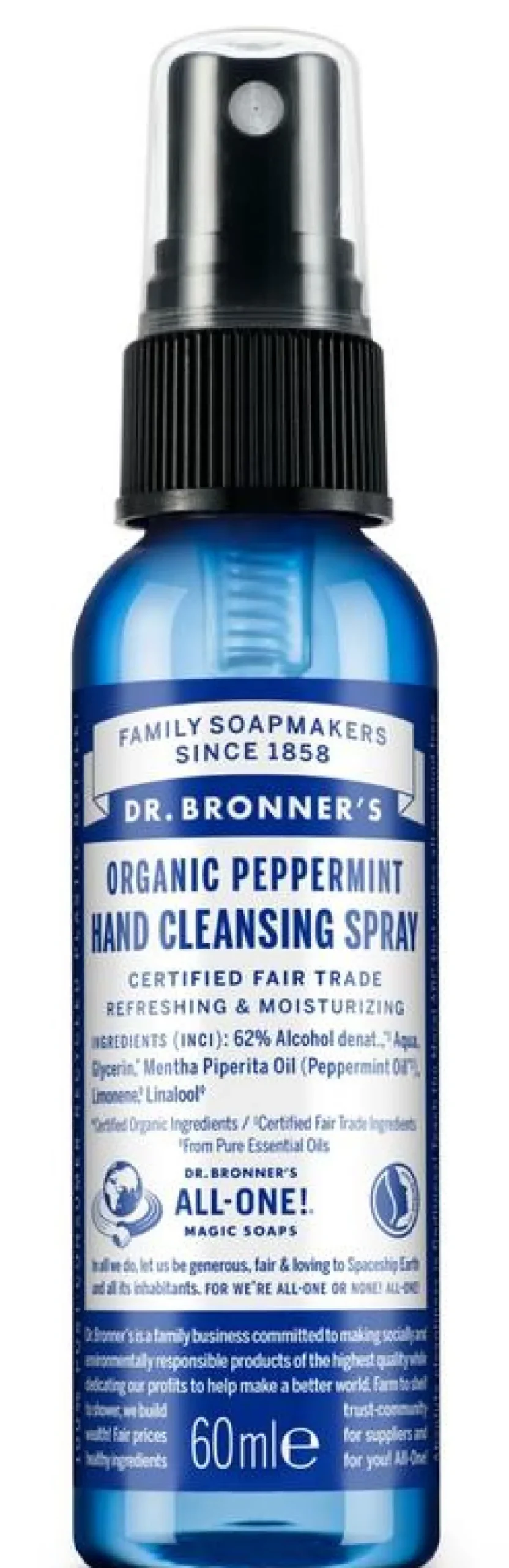 Dr Bronner’s Handspray Pepermunt (60 ml)