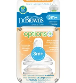 Dr Brown’s Options+ speen fase 2 brede halsfles (2 stuks)